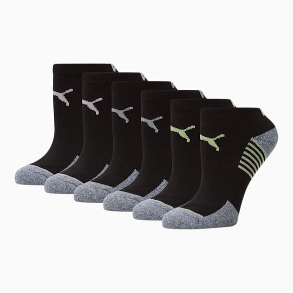 Women's Low Cut Socks [6 Pack], BLACK / PINK, extralarge